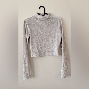 lululemon Athletica Velvet Long Sleeve Crop Top - Cream
